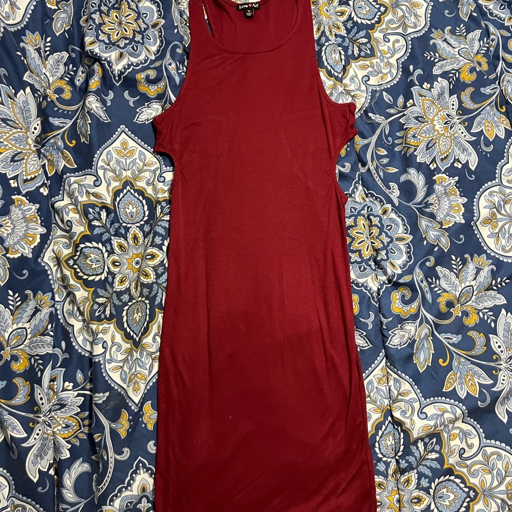 Maroon dress with open sides